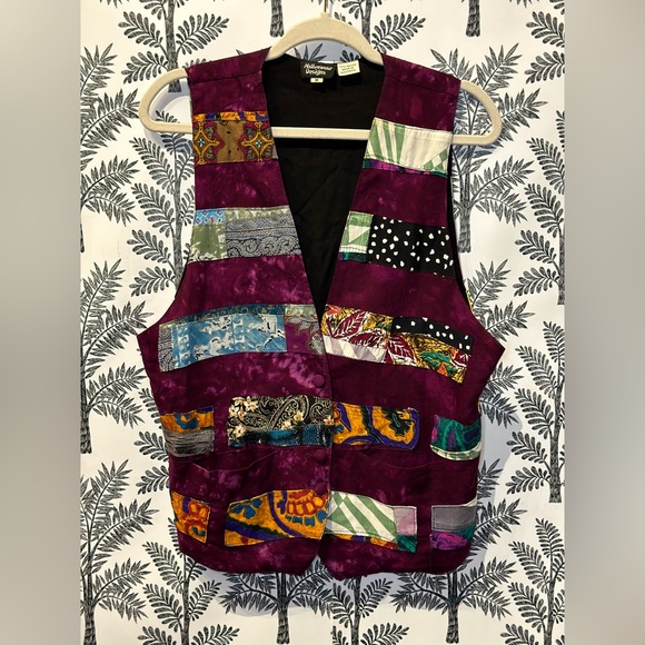 nativewear designs Jackets & Blazers - Native wear designs purple colorful rayon vest with pockets size medium